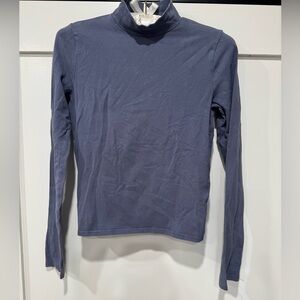 Hollister Blue Mock Neck Long Sleeve Top